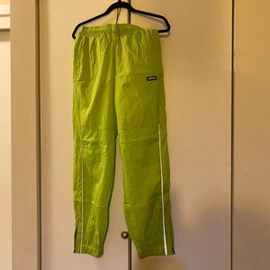 Neon green track pants